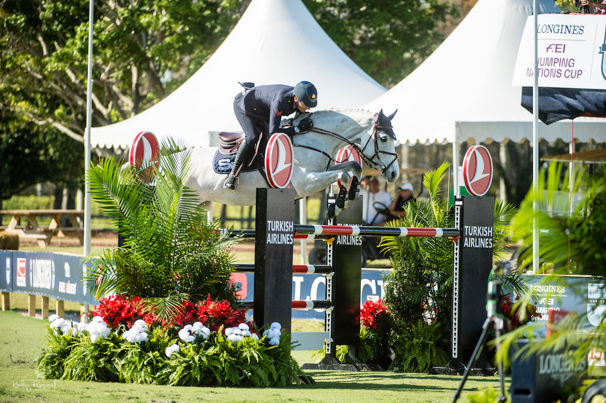 Lorenzo de Luca (ITA) and Cheindira won the CSIO5* Turkish Airlines Speed Tour Final. Photo by Kathy Russell Photography.