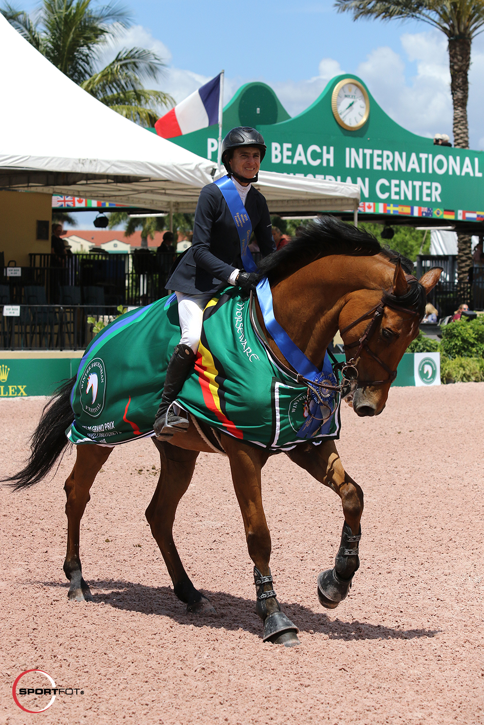 Laura Chapot and Chandon Blue in their fourth victory gallop at the 2019 WEF. Photo © Sportfot