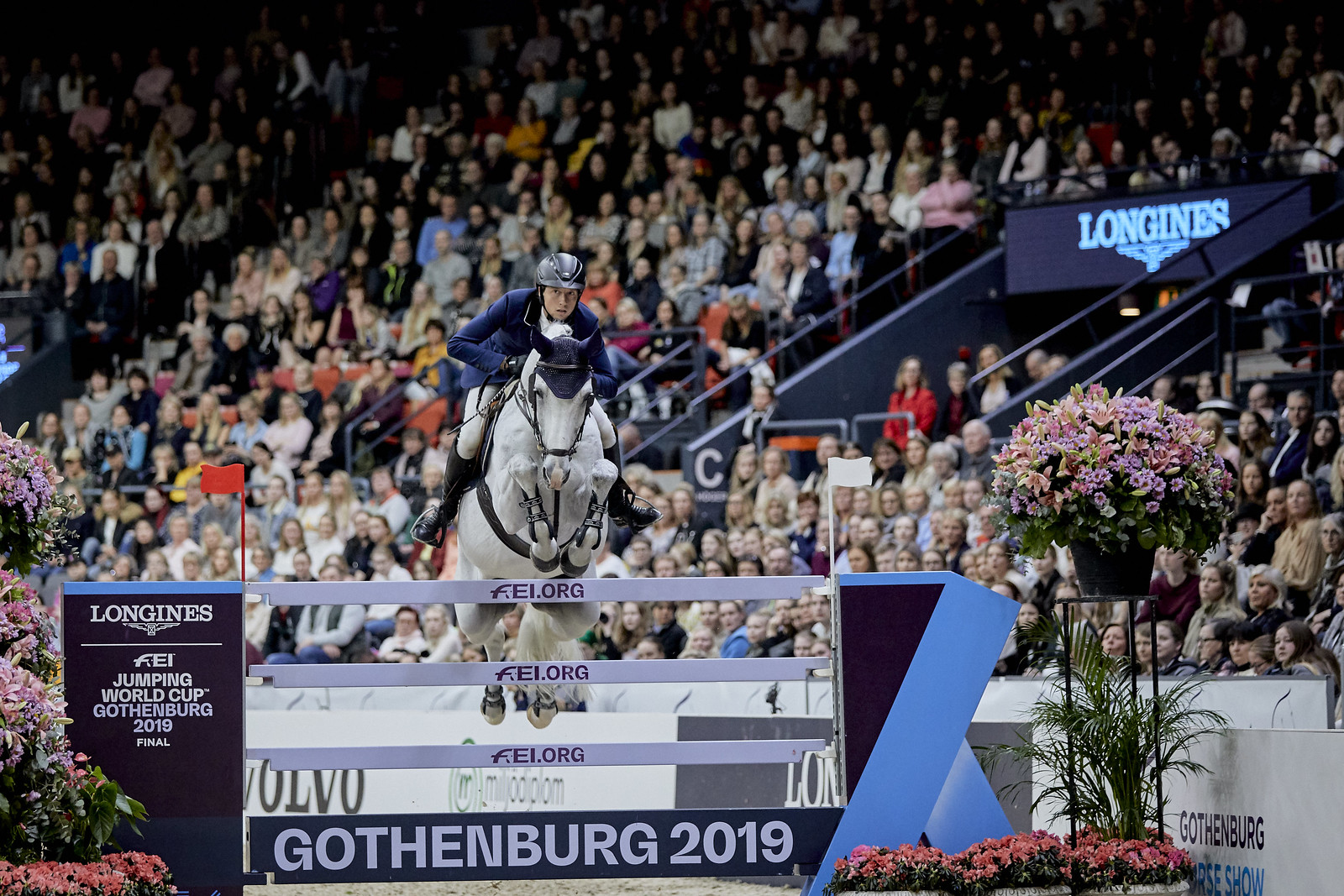 Martin Fuchs (SUI) on Clooney 51, second placed in the Longines FEI Jumping World Cup in Gothenburg (SWE). Friday 7 April 2019 Credit: FEI/Liz Gregg