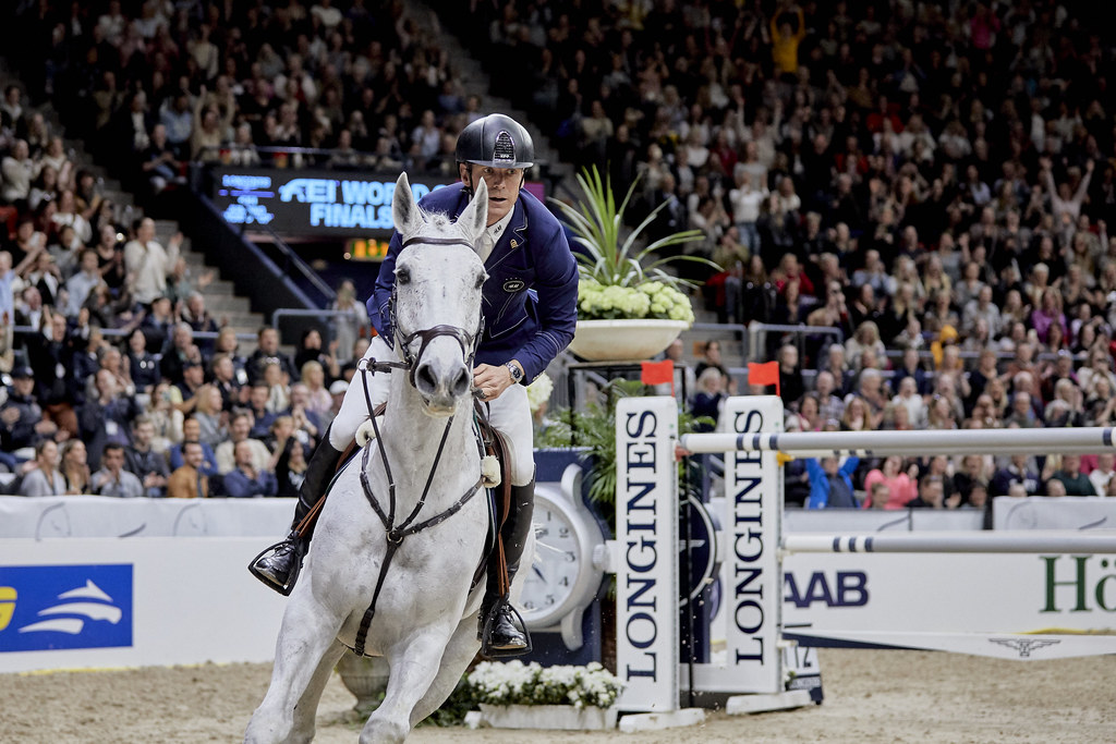 Peder Fredricson (SWE) on Catch Me Not S, third placed in the Longines FEI Jumping World Cup in Gothenburg (SWE). Friday 7 April 2019 Credit: FEI/Liz Gregg