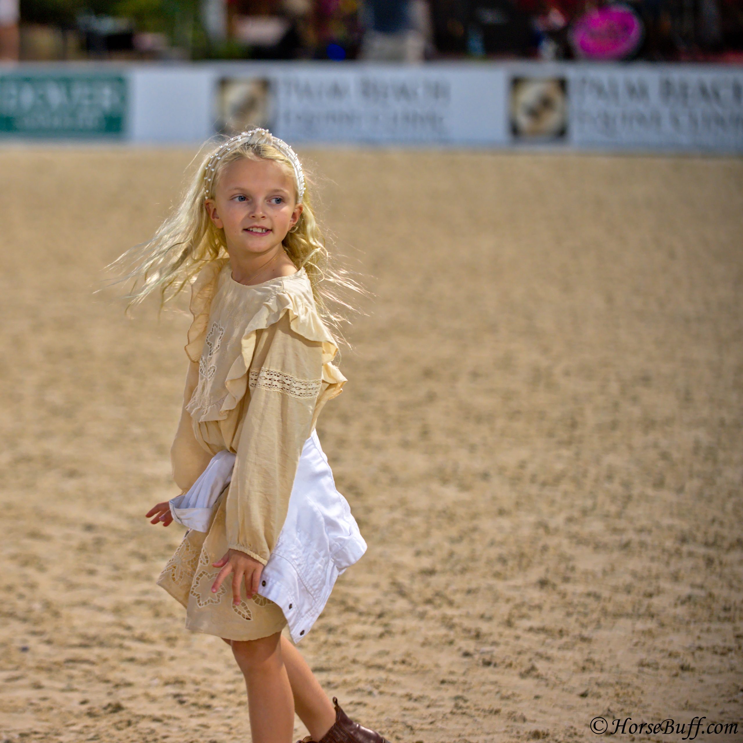  A future young rider walking the course