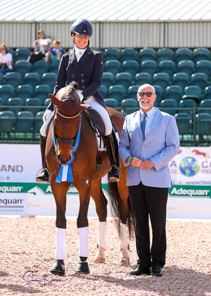 FEI Intermediate II CDI3* winner Tinne Vilhelmson Silfvén with judge Mike Osinski.