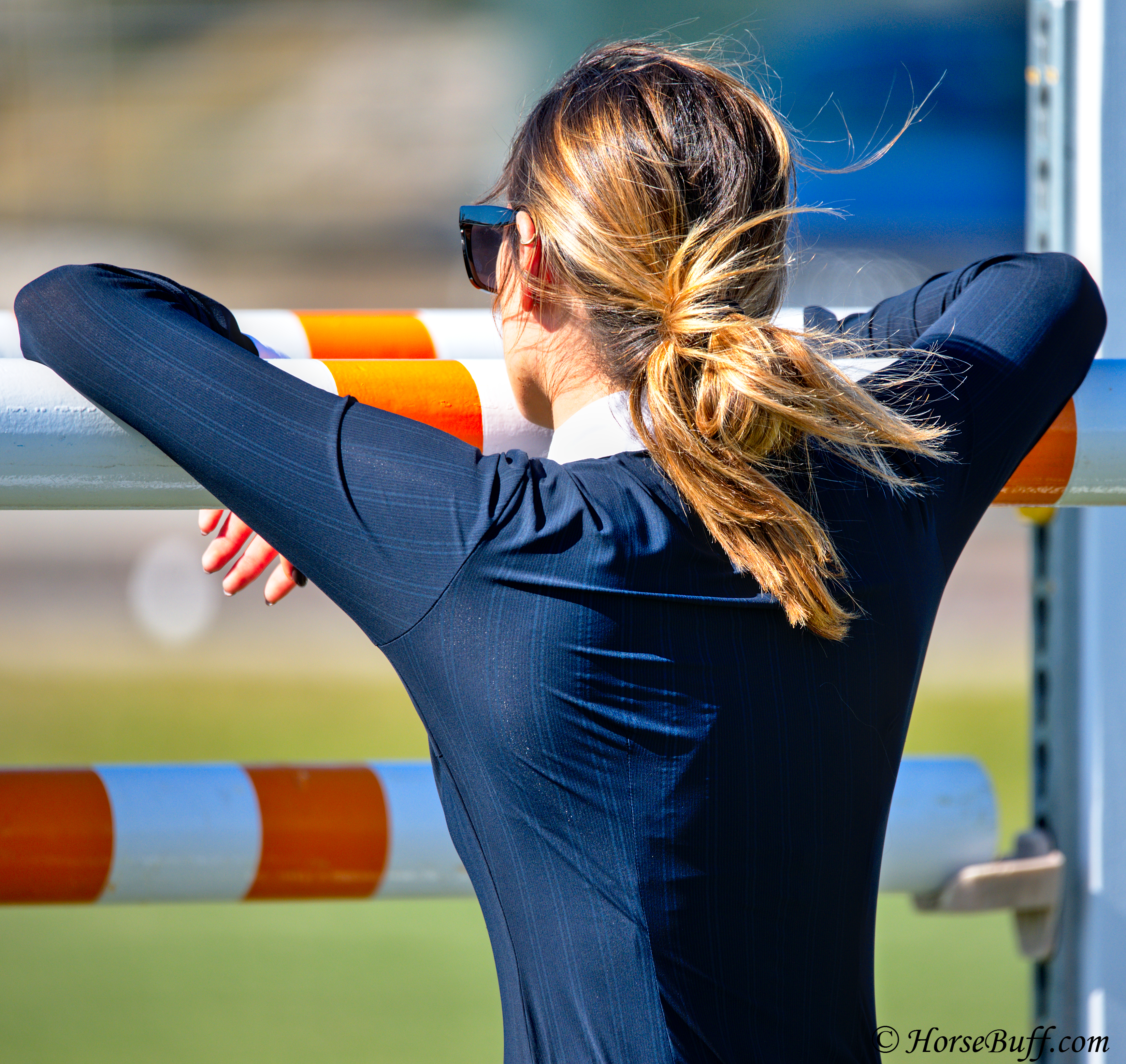 Jessica Springsteen studying the course