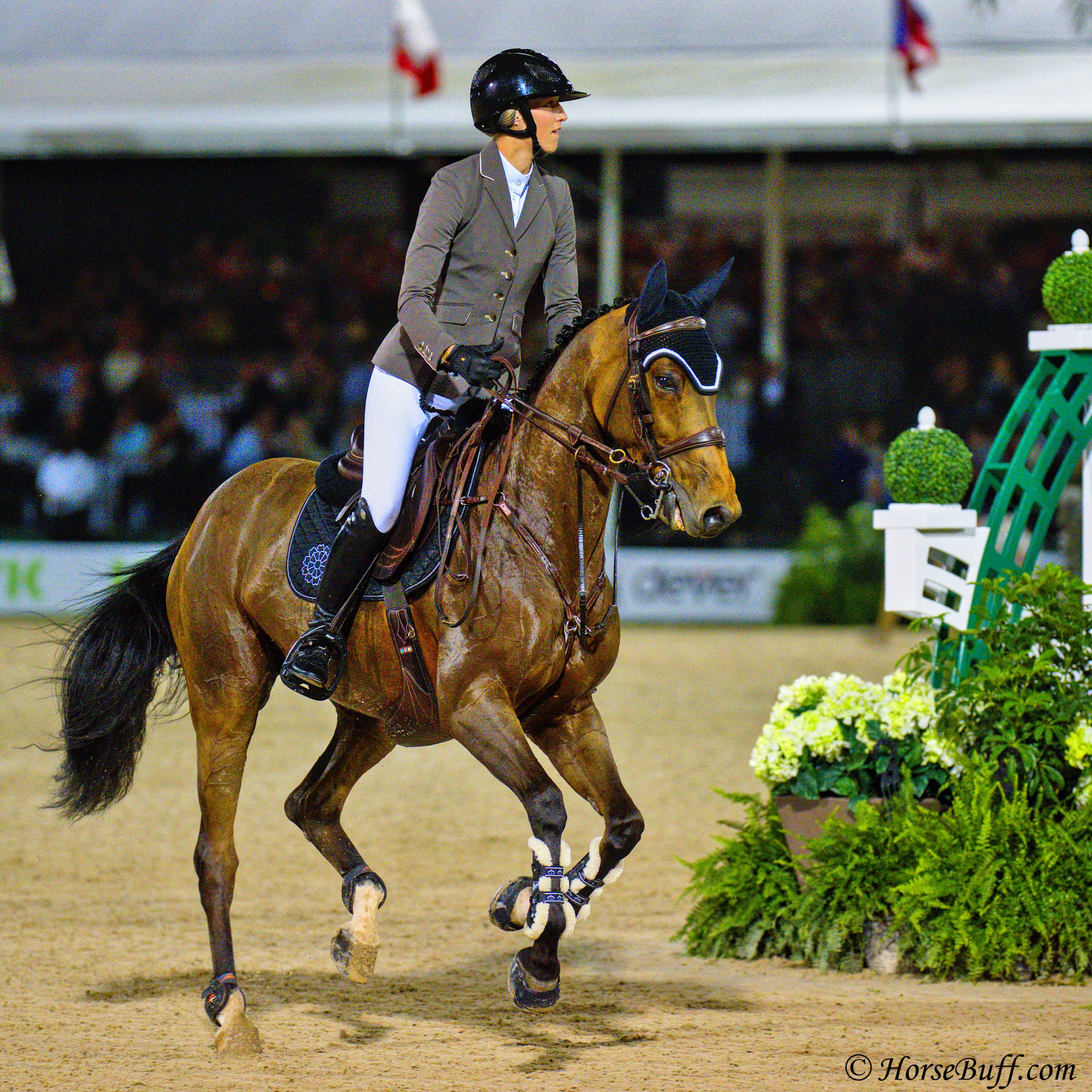 NATALIE DEAN and ACOTA taking 4th Place and winning $42.500.00 in the CHF406,000 Fidelity Investments CSI5* Grand Prix in Wellington FL. Photo © HorseBuff.com