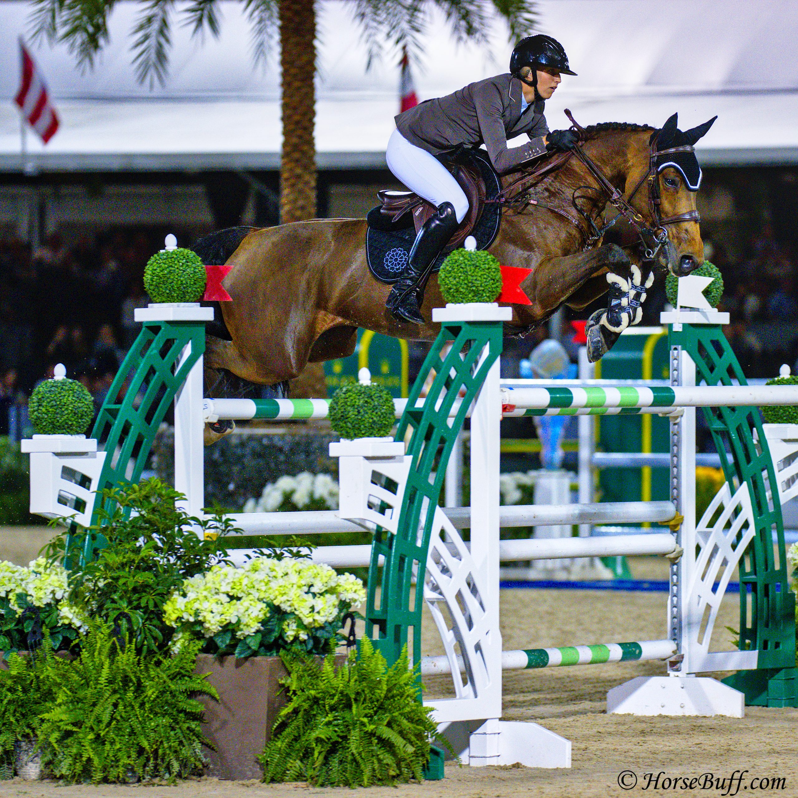 NATALIE DEAN and ACOTA taking 4th Place and winning $42.500.00 in the CHF406,000 Fidelity Investments CSI5* Grand Prix in Wellington FL. Photo © HorseBuff.com