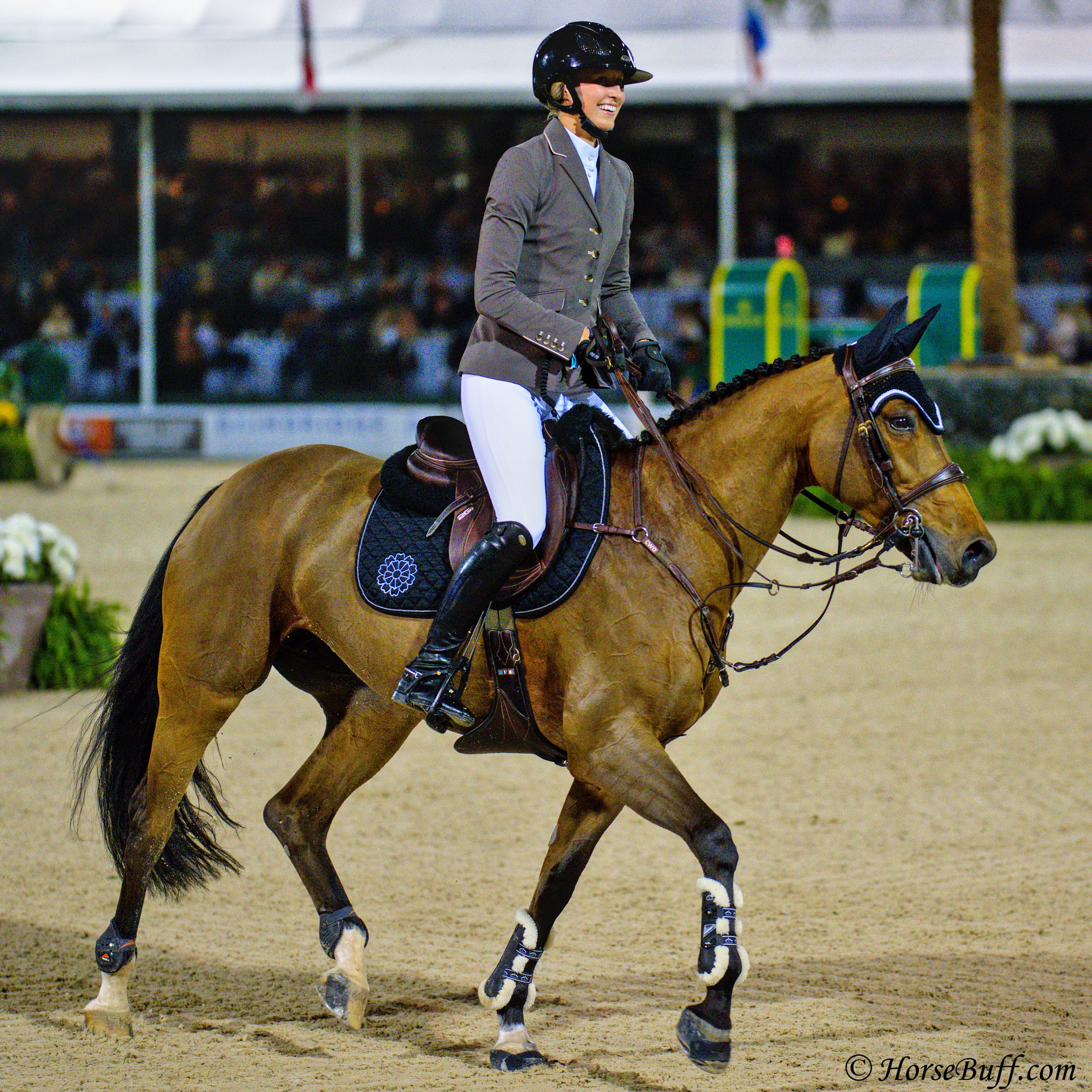 NATALIE DEAN and ACOTA taking 4th Place and winning $42.500.00 in the CHF406,000 Fidelity Investments CSI5* Grand Prix in Wellington FL. Photo © HorseBuff.com