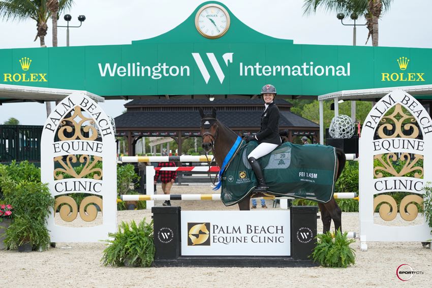 Tiffany Foster and Brighton secured a win in the $39,000 Palm Beach Equine Clinic 1.45m Speed Class.
© Sportfot